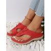 Hollow Out Topstitching Outdoor Casual Wedge Flip Flops - Rouge EU 43