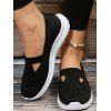 Minimalist Style Slip On Breathable Low Top Casual Shoes - Noir EU 39