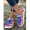 Star and Striped Print Lace Up Casual Shoes - multicolor A EU 43