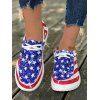 Star and Striped Print Lace Up Casual Shoes - multicolor A EU 38