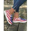 Star and Striped Print Lace Up Casual Shoes - multicolor A EU 39