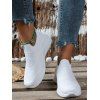 Plain Color Breathable Slip On Sports Style Casual Shoes - Blanc EU 42