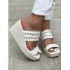 Square Toe Slip On Casual Outdoor Wedge Slippers - Blanc EU 41