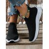 Plain Color Breathable Slip On Sports Style Casual Shoes - Noir EU 41