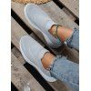 Plain Color Breathable Slip On Sports Style Casual Shoes - Gris EU 42