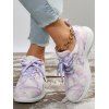 Abstract Print Breathable Lace Up Casual Shoes - Pourpre EU 40