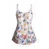 Top de Camisole à Bretelles Spaghetti à Imprimé Papillon Grande Taille - Blanc XL