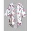 Haut de Cache-maillot Décontracté à Imprimé Fleur à Ourlet Asymétrique Ouvert en Avant Grande Taille - Blanc 3XL