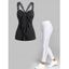 Ensemble de Débardeur Simple Brillant Transparent Panneau en Dentelle et Pantalon Simple - multicolor S