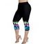 Legging Capri Décontracté Teinté Imprimé à Taille Elastique de Grande Taille - multicolor A 5X
