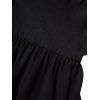 Lace Up Gothic Dress Plain Color Adjustable Buckle Strap Handkerchief Dress - BLACK M