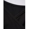 Colorful Print Surplice Dress Handkerchief Hem Casual Midi Dress - BLACK XXL