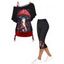 Ensemble de Legging à Taille Elastique et Tops Décontractés Plissés à Imprimé Champignon à Epaule Dénudée - multicolor S