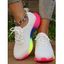 Bright Ombre Print Lace Up Breathable Sport Shoes - Blanc EU 37