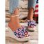 Star And Stripe Print Bowknot Fish Mouth Slip On Wedge Slippers - multicolor A EU 42