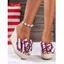 Star And Stripe Print Bowknot Fish Mouth Wedge Slippers - multicolor A EU 43