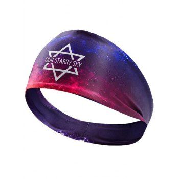 

Letter Graphic Print Sweating Wide Sports Headband, Purple