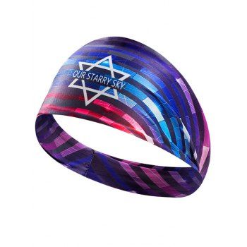 

Letter Graphic Print Sweating Wide Sports Headband, Multicolor a