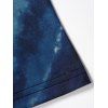 Robe Cahce-cœur Mi-Longue Ceinturée Teintée Imprimée à Ourlet Asymétrique - Bleu S