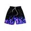 Short Décontracté à Imprimé Flamme à Taille Elastique à Cordon - Noir 4XL
