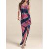 Maxi Robe de Soirée Décontractée Teintée Imprimée à Col U - Rose clair L
