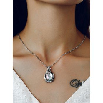 

Artificial Crystal Waterdrop Pattern Adjustable Chain Necklace, Silver