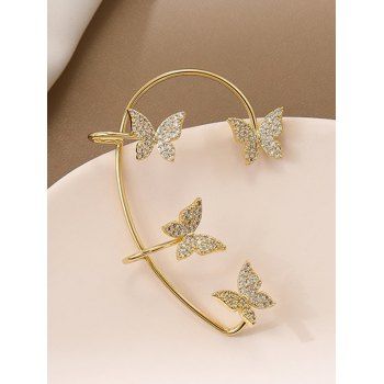 

Rhinestone Butterfly Pattern Stud Earook Single Earring, Multicolor