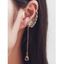 Boucle d'Oreille à Clip Unique en Forme de Goutte d'Eau avec Aile en Strass - d'or 