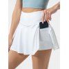 Mini Jupe-short de Sport de Tennis Poche Invisible en Couleur Unie - Blanc L