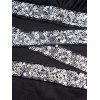 Sequins Buckle Strap Dress Grommet Adjustable Strap Sleeveless Midi Dress - BLACK XXL