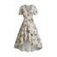 Robe Mi-longue Enveloppée Décontractée Ceinturée à Imprimé Florale à Col Plongeant - Jaune clair M