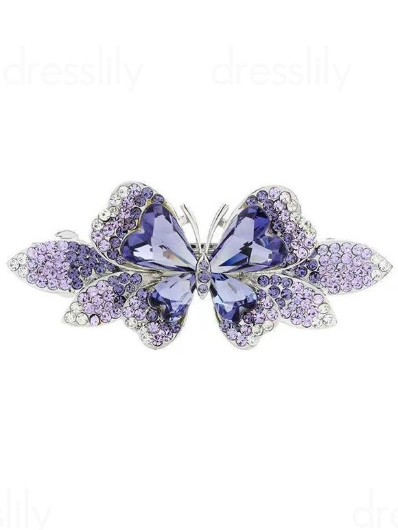 Fairycore Butterfly Rhinestones Elegant Hair Clip - PURPLE 