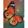 Plus Size Dreamy Butterfly Print Dress Lace Up Flutter Sleeve Casual Midi Dress - DEEP BLUE 5X