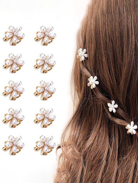8 Pièces Mini Pinces à Cheveux en Forme de Griffe avec Fausse Perle