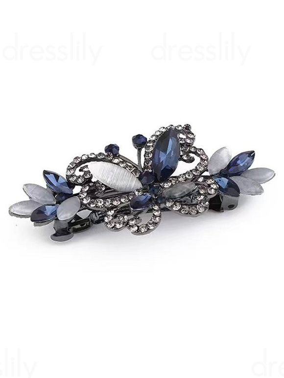 Butterfly Shape Marquise Rhinestones Vintage Hair Clip - BLUE 