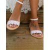 Lace Flat Heel Ankle Strap Beach Vacation Sandals - Blanc EU 42