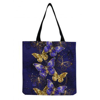 

Butterfly Print Large Capacity Canvas Tote Bag, Concord