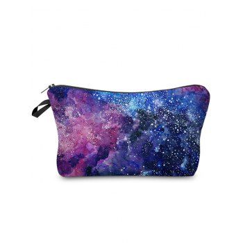 

Galaxy Skull Print Portable Travel Cosmetic Storage Bag, Multicolor a