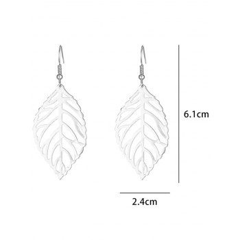 Hollow Out Leaf Shape Hook Drop Earrings