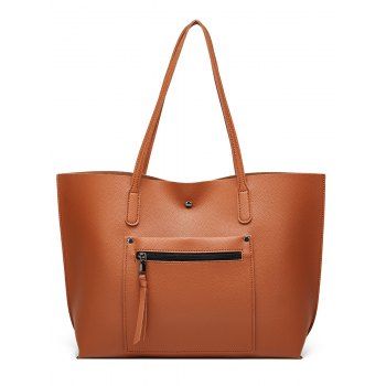 

Large Capacity PU One Shoulder Tote Bag, Coffee