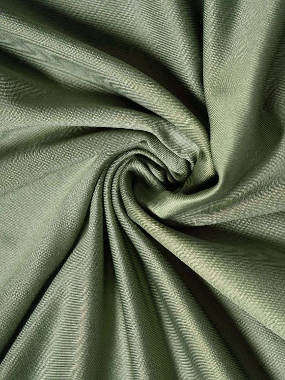 T-shirt Décontracté en Couleur Unie Ourlet Asymétrique Noué à Manches Courtes - Vert clair S