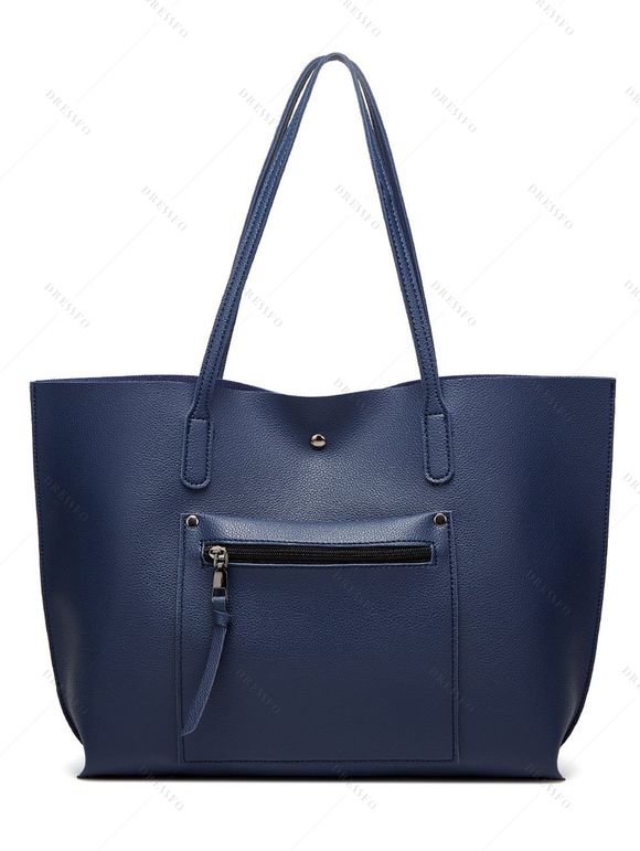 Sac Fourre-tout à Une Epaule avec Grande Capacité en PU - Bleu 