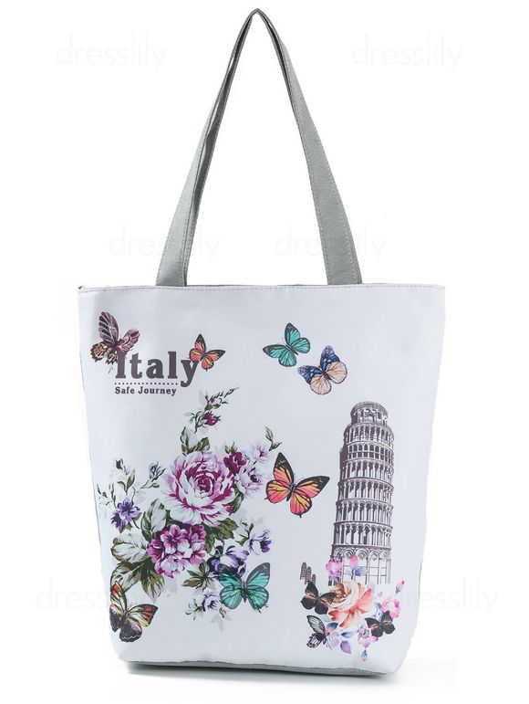Sac Fourre-tout à Imprimé 3D Scène en Toile - multicolor C 