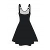 Butterfly Print Tank Dress O Ring A Line Casual Midi Dress - BLACK L