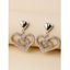 Boucles D'oreilles Strass Coeur - Argent 1 PAIR