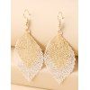 Boucles D'Oreilles Evidées en Forme de Feuille en Métal - multicolor A 1 PAIR