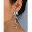 Boucles D'Oreilles Pendantes en Forme de Serpent à Sculpture Creuse Style Vintage - Argent 1 PAIR