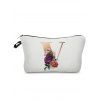 Sac de Rangement de Voyage Cosmétique Zippé à Imprimé Lettre Fleur - multicolor C 