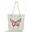 Flower Butterfly Print Large Capacity Canvas Tote Bag - multicolor C 