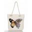 Large Capacity Butterfly Print Canvas Tote Bag - multicolor B 